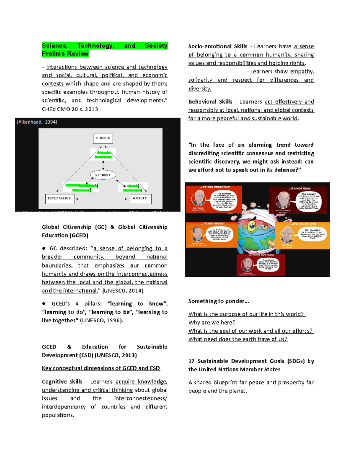 STS Prelims Review - Science, Technology, And Society Prelims Review ...