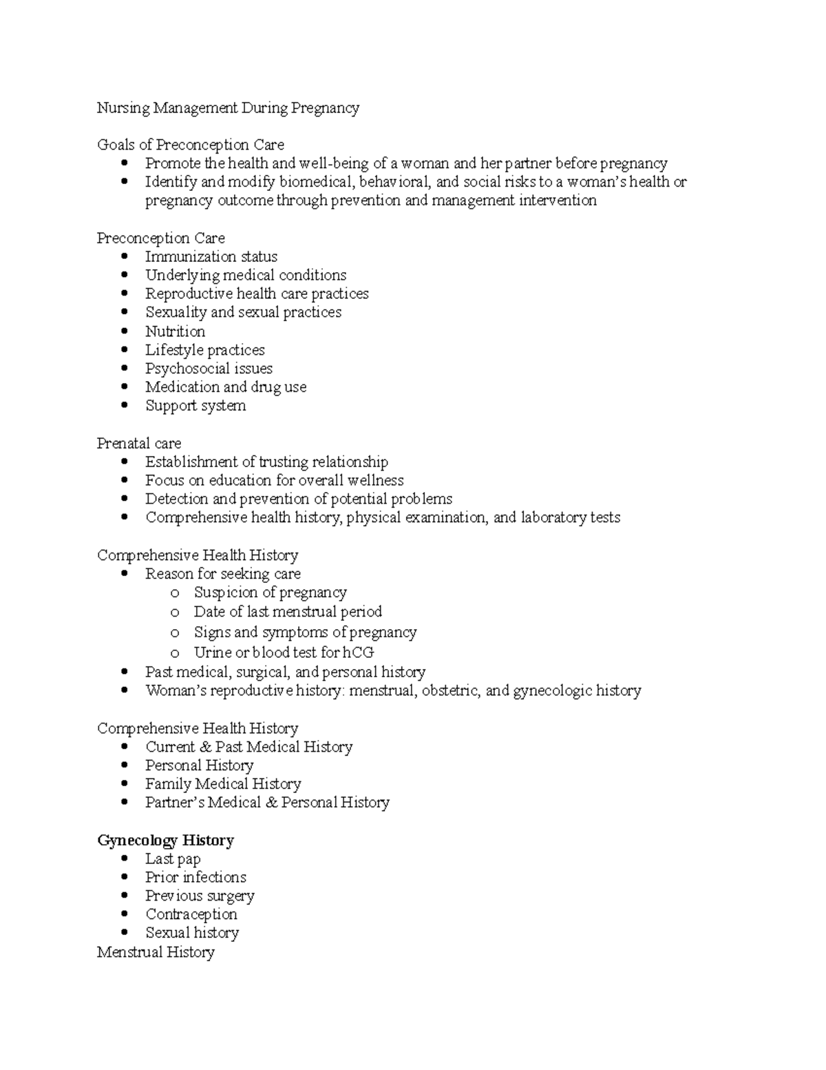 Nursing Management During Pregnancy NUR 3411CD Studocu