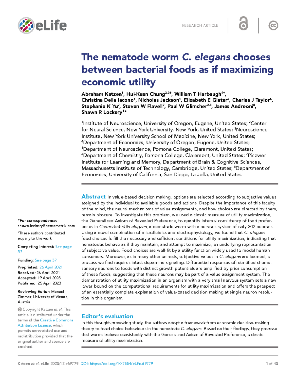 The Nematode Worm C Elegans Chooses Between Bactera - The nematode worm ...