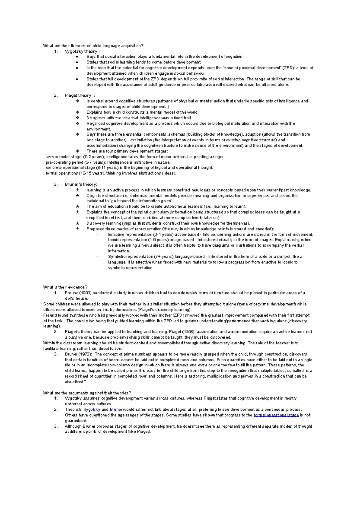 Theorists for child language acquisition - What are their theories on ...