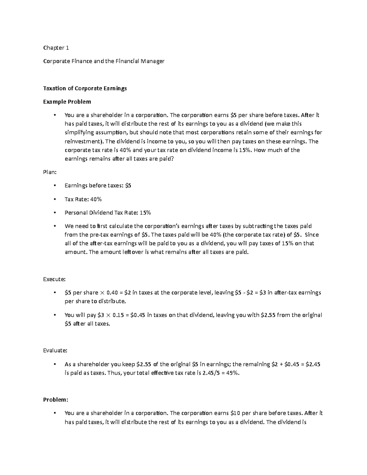 Lecture Notes 1c - Chapter 1 Corporate Finance and the Financial ...