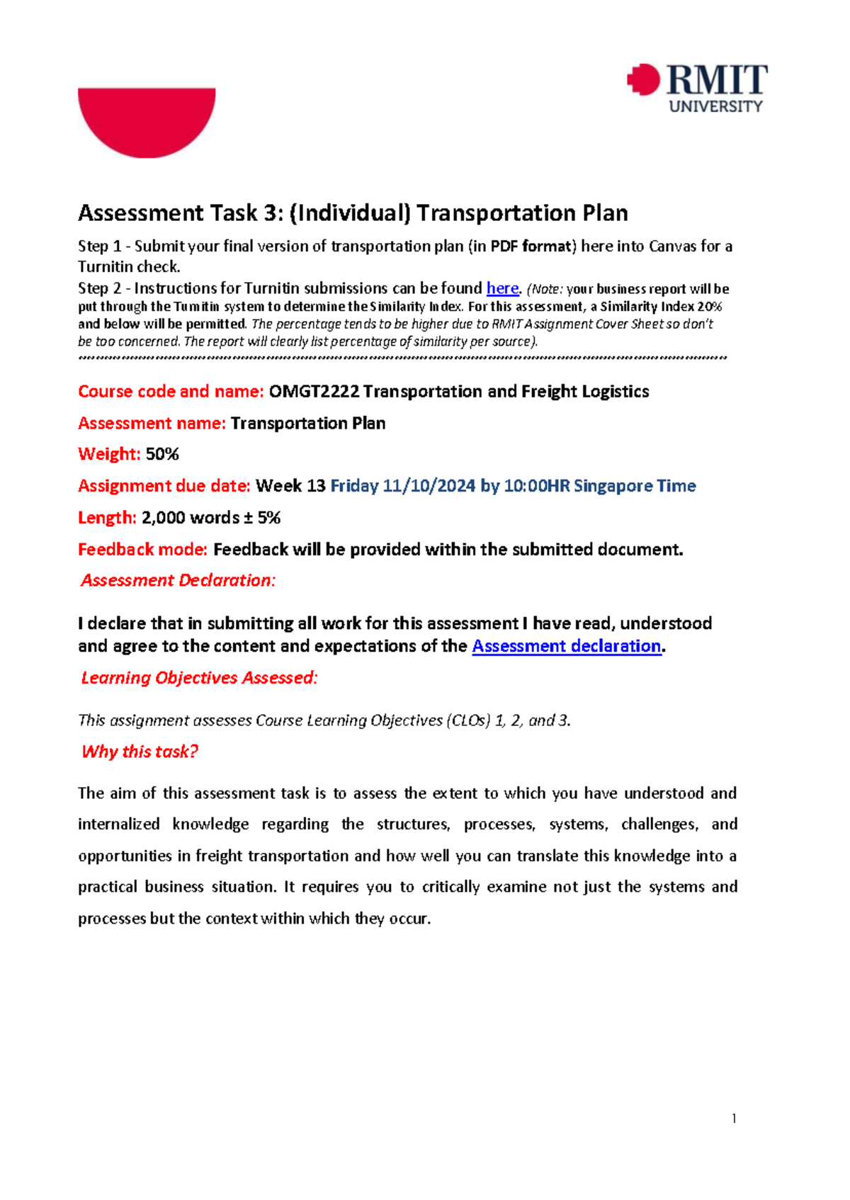OMGT2222-OFF32024-A3 details - Assessment Task 3 : (Individual ...