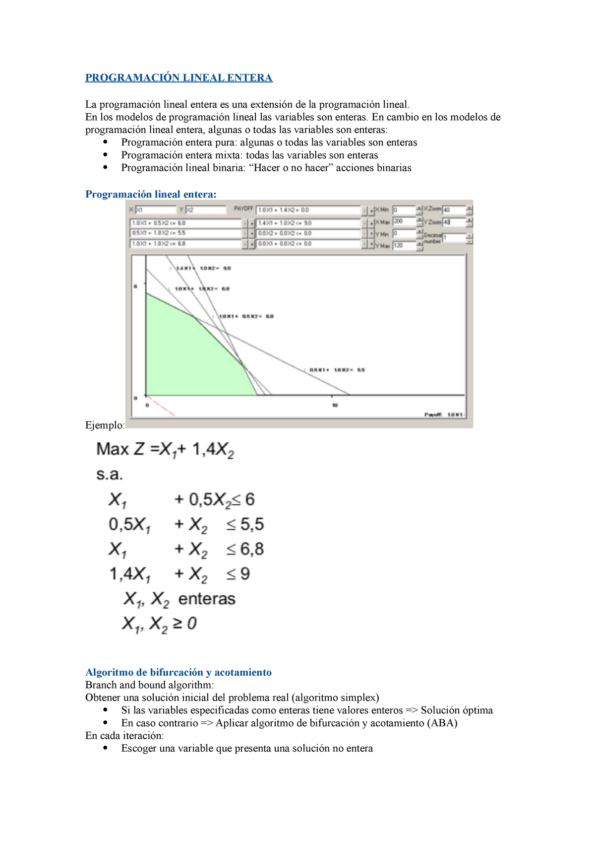 MCTD Programaci N Lineal Entera PROGRAMACI N LINEAL ENTERA La