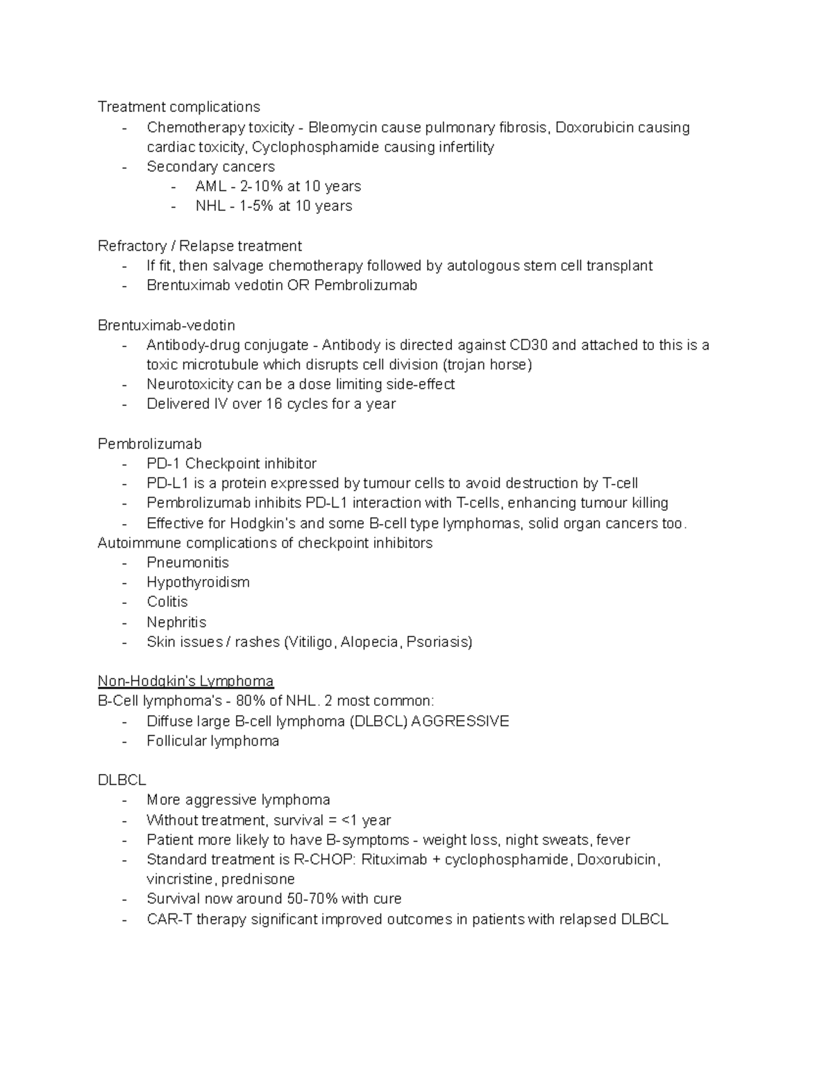 Oncology Notes - Aas ads das adsdas dsdas dsaads ds dasd sa - Treatment ...