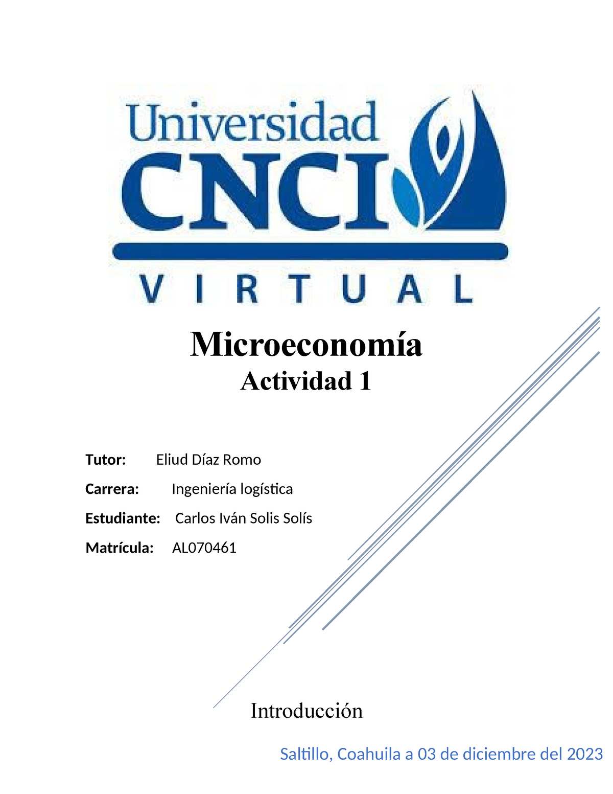 Actividad 1 Microeconomia - Microeconomía Actividad 1 Tutor: Eliud Díaz ...