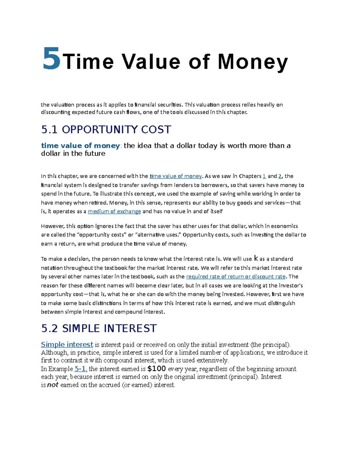 308-ch5 - Comm308 Chapter 5 - 5 Time Value Of Money ####### The ...