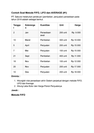 Pengertian Dan Karakteristik Metode FIFO - Pengertian Dan Karakteristik ...