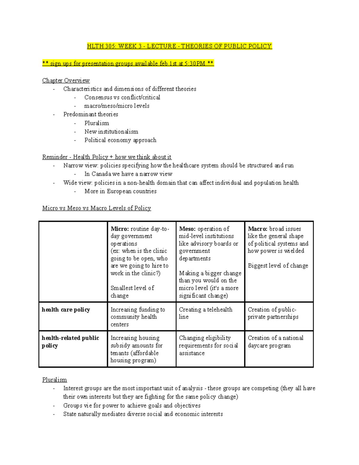 HLTH 305 WEEK 3 - Lecture - HLTH 305: WEEK 3 - LECTURE - THEORIES OF ...