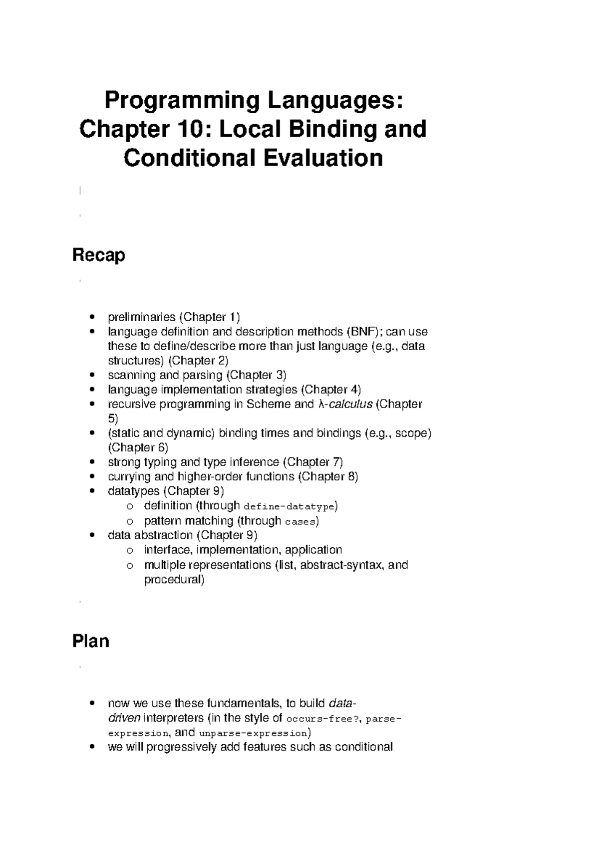 2014-2015 Lecture Notes 10 - Local Binding and Conditional Evaluation ...