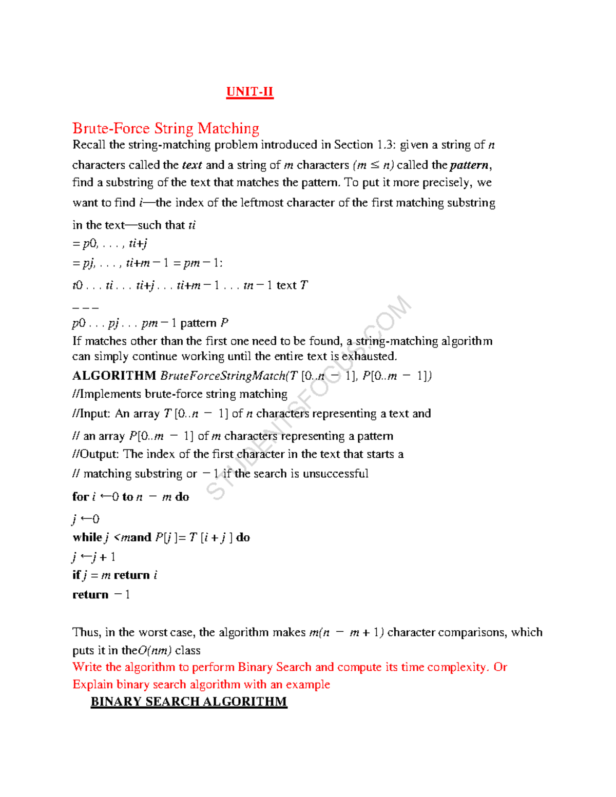 Unit2 - An Algorithm Is A Sequence Of Steps To Solve A Problem. Design ...