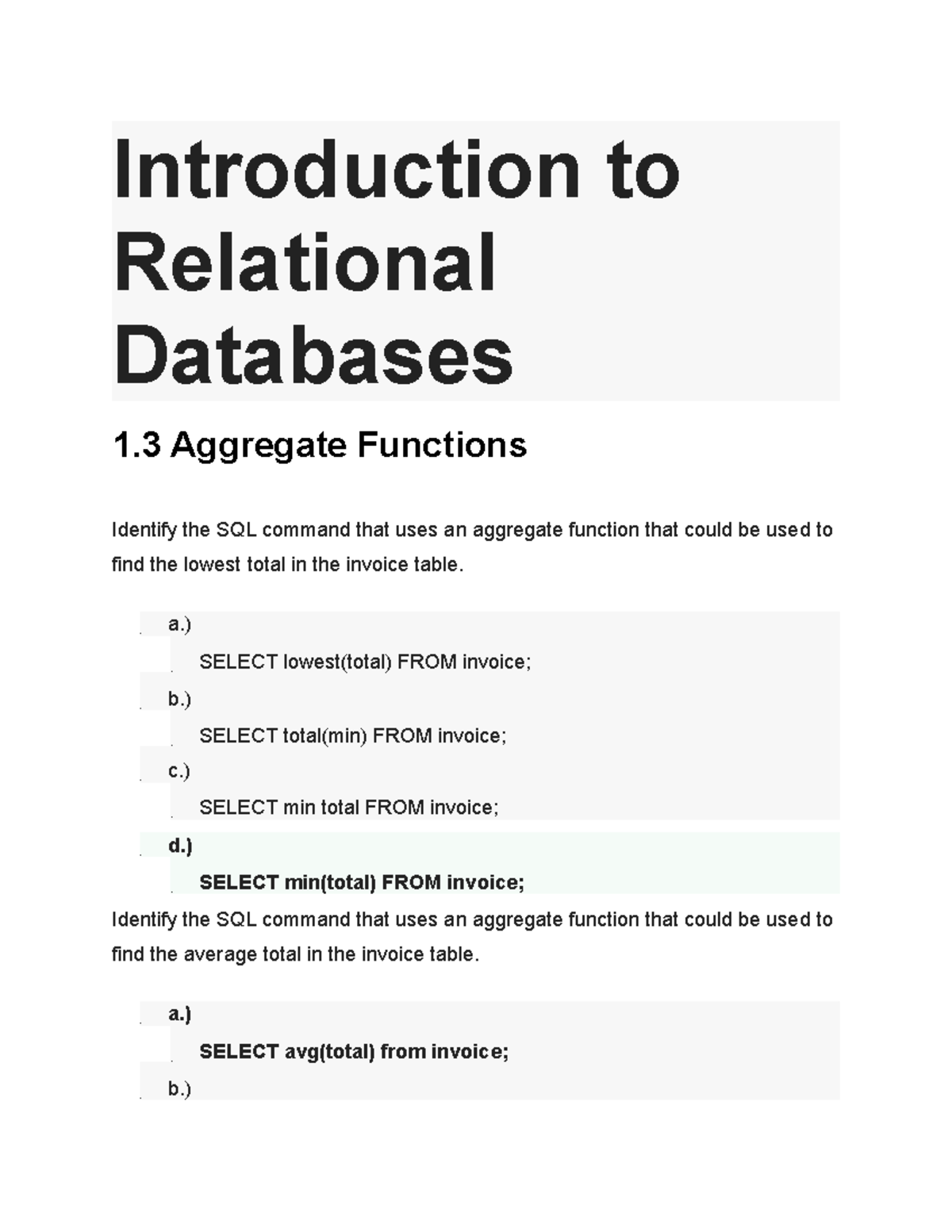 Relational Databases Challenge 1.3 - Introduction to Relational ...