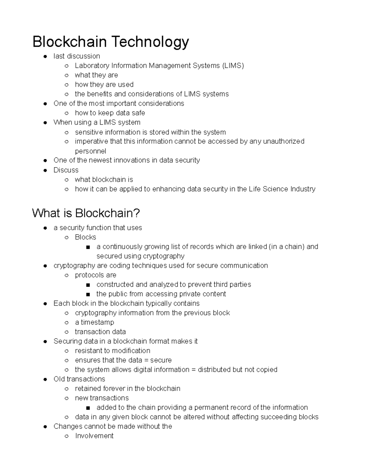 Documentation and Record Keeping Pt. 1.7 - Blockchain Technology last ...