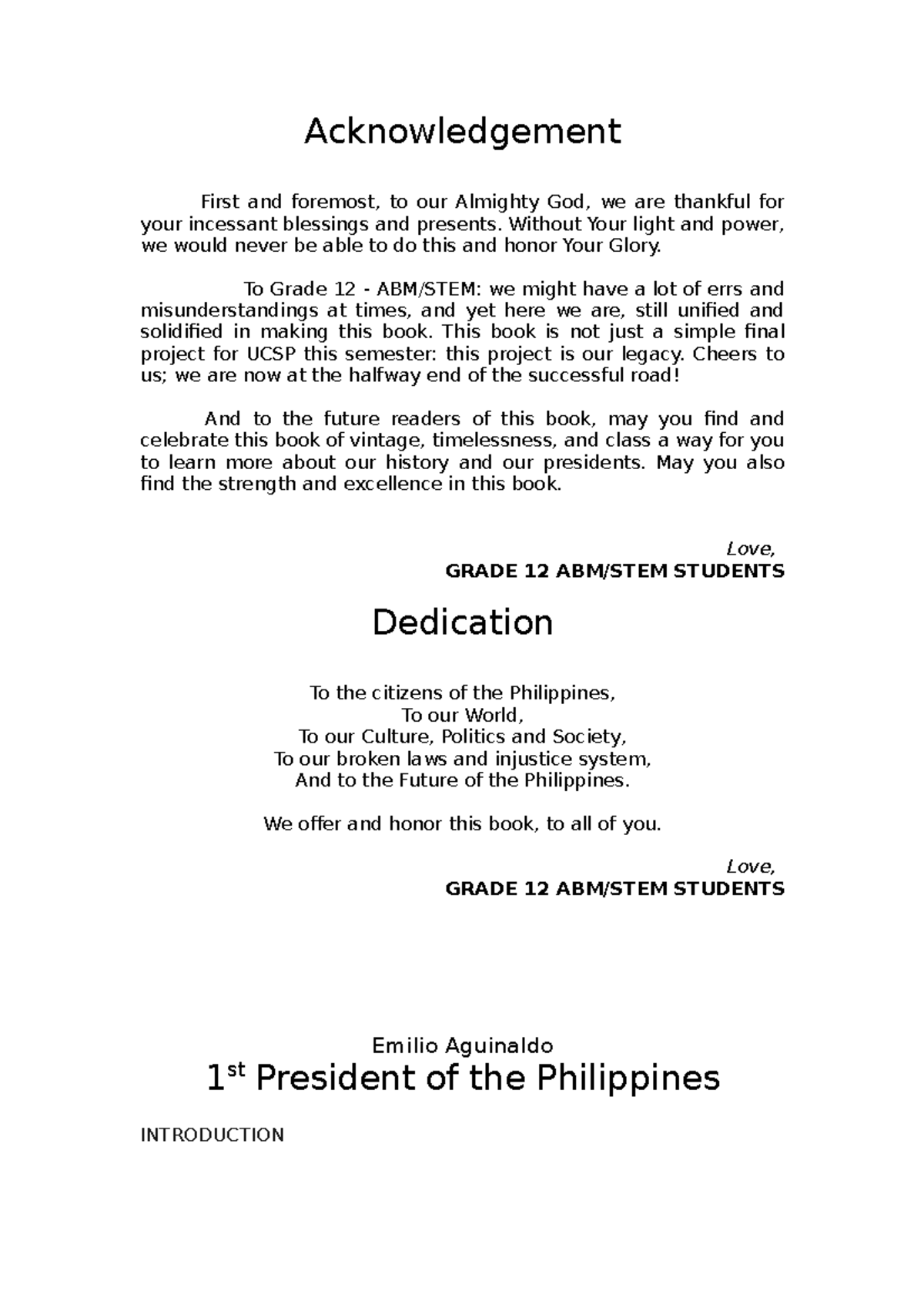 UCSP Project Print - ABOUT THE PRESIDENTS OF THE PHILIPPINES ...