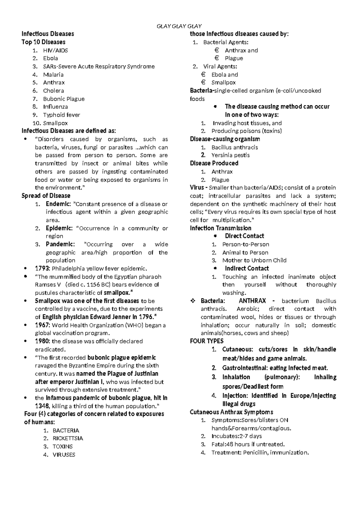 Micro Reviewer - Infectious Diseases Top 10 Diseases 1. HIV/AIDS 2 ...