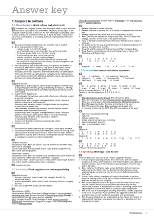 The Business Upper-intermediate Answer Key - 1 Building a career 1 ...