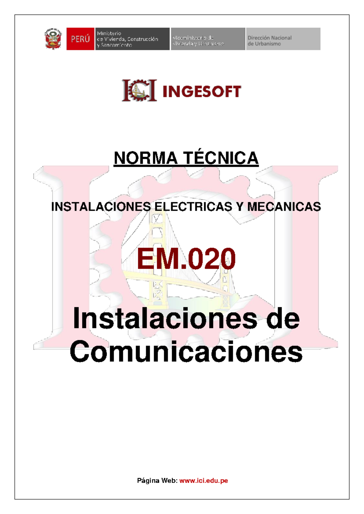 Norma EM.020 - instalaciones de comunicaciones - NORMA TÉCNICA ...