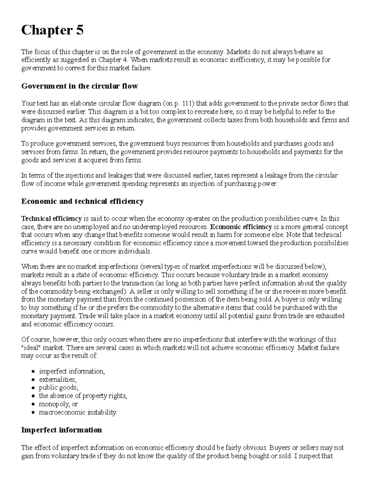 Microeconomics - Chapter 5 - Chapter 5 The Focus Of This Chapter Is On ...