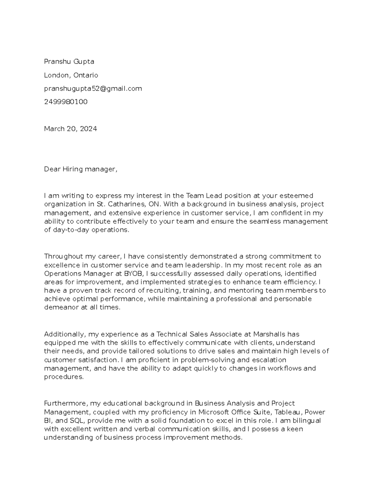 Accenture cover letter - Pranshu Gupta London, Ontario pranshugupta52 ...