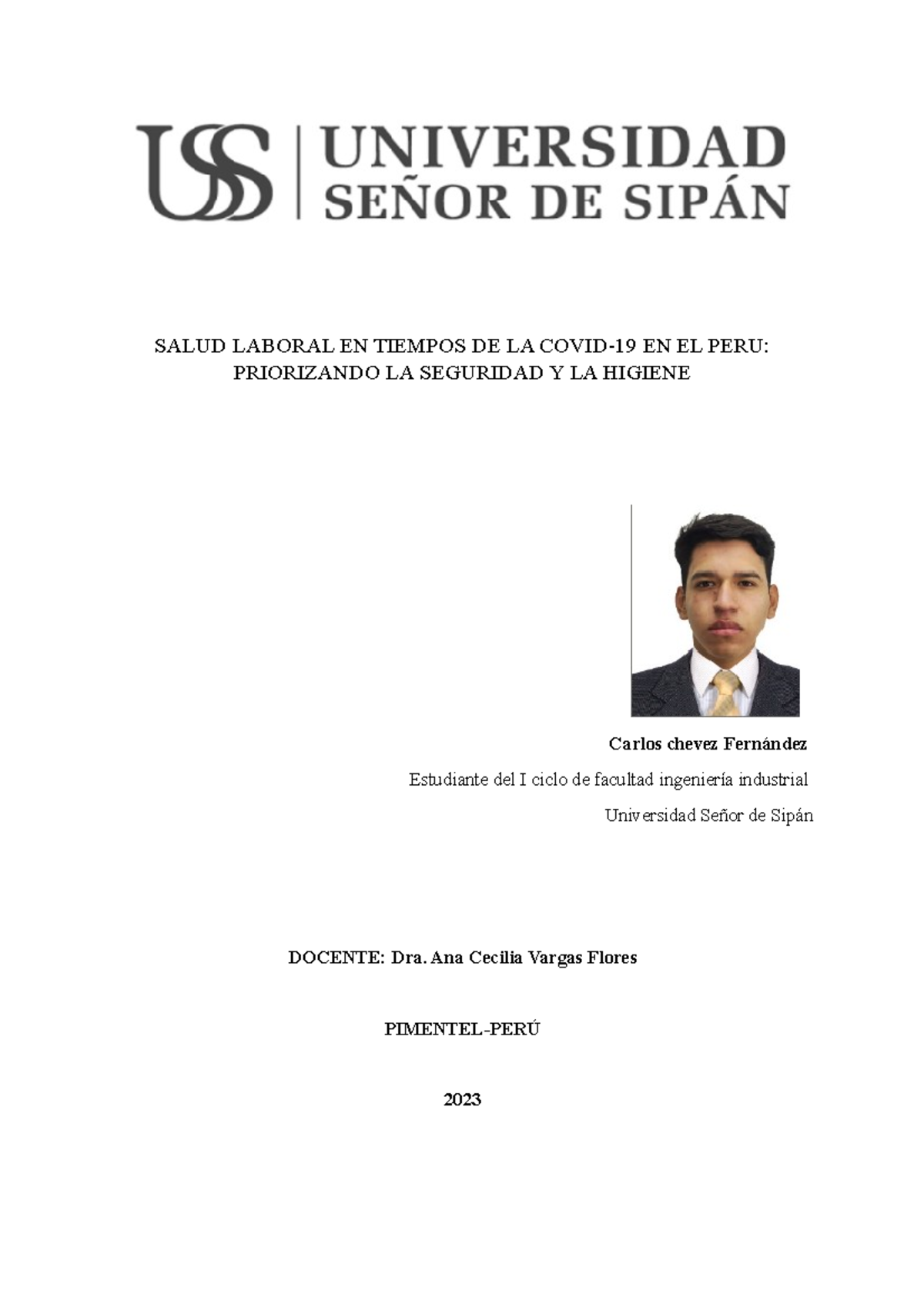 Chevez Fernandez PA2 CE - SALUD LABORAL EN TIEMPOS DE LA COVID-19 EN EL ...