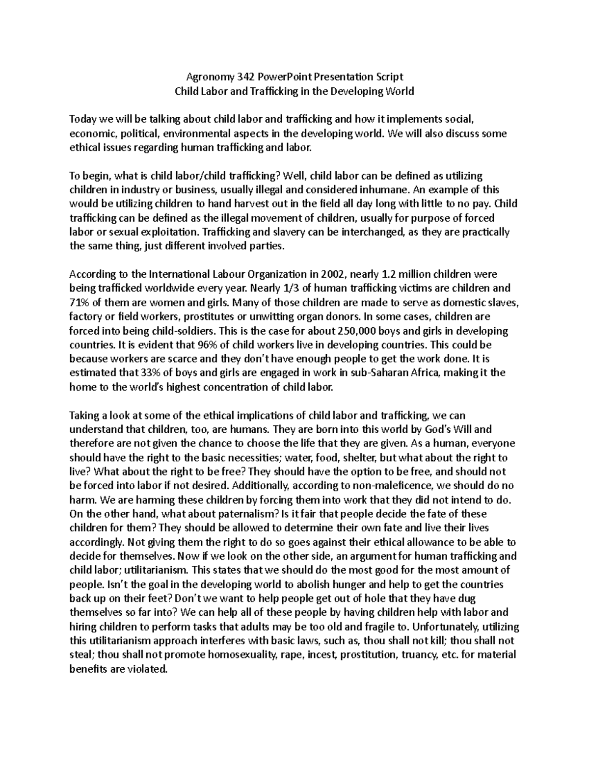 Agronomy 342 Power Point Presentation Script - We will also discuss ...