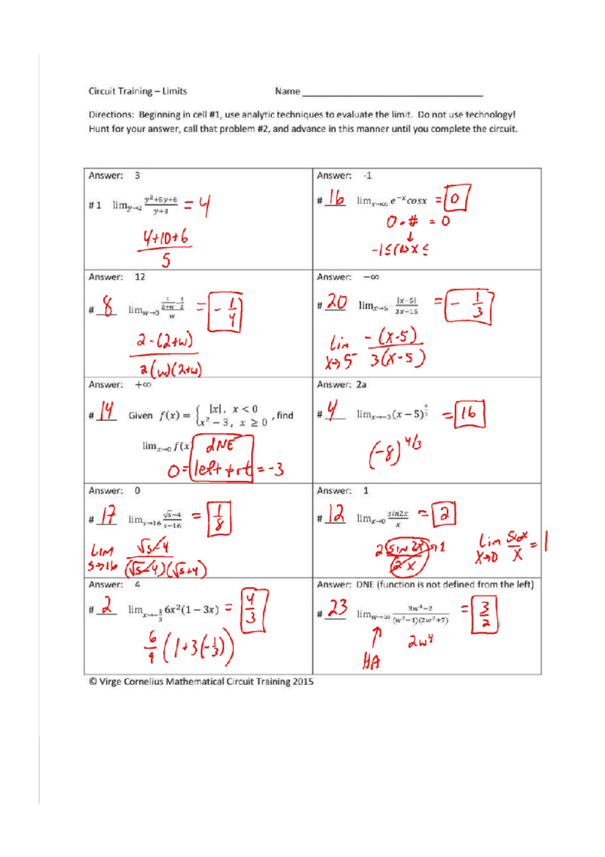 Circuit Training Limit (KEY) Studocu