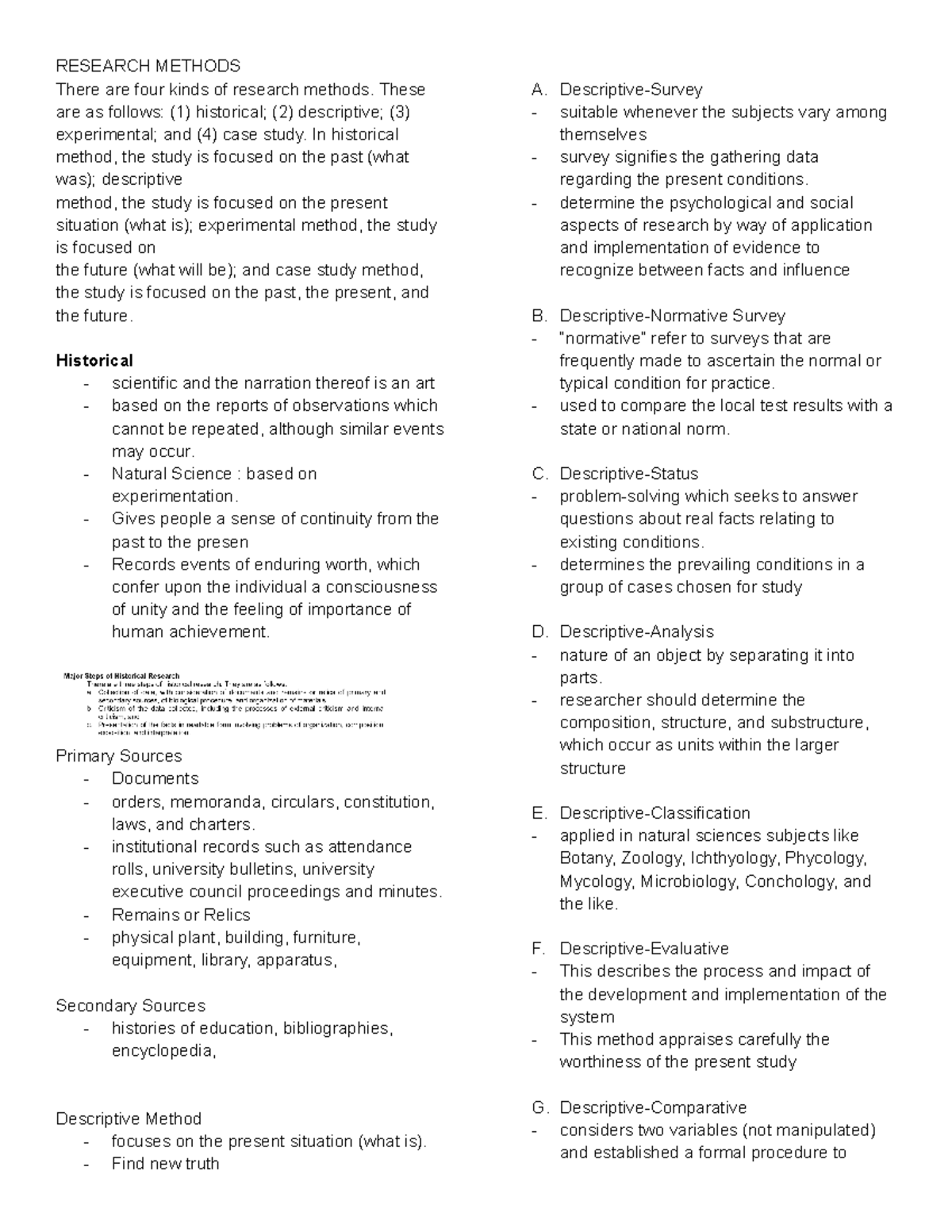 Research Summary - RESEARCH METHODS There are four kinds of research ...