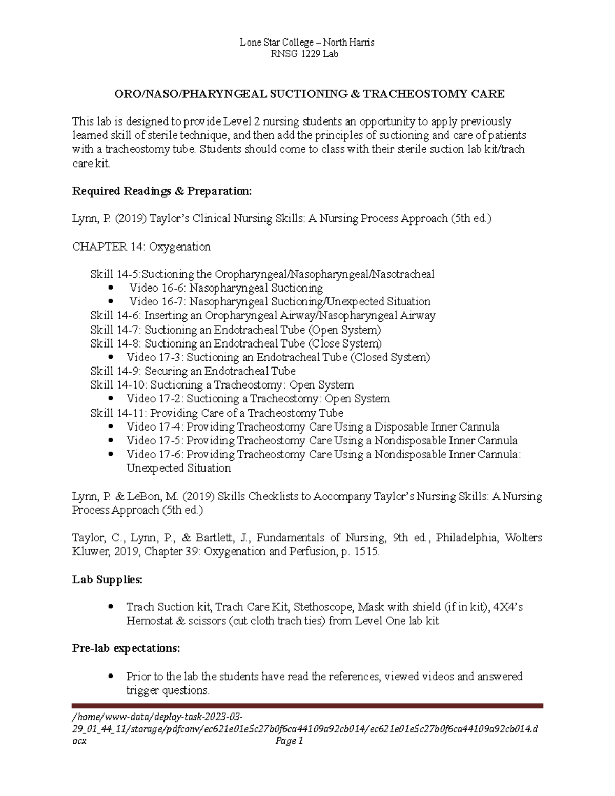 Trach CARE and Suction Student Guide - Lone Star College – North Harris ...