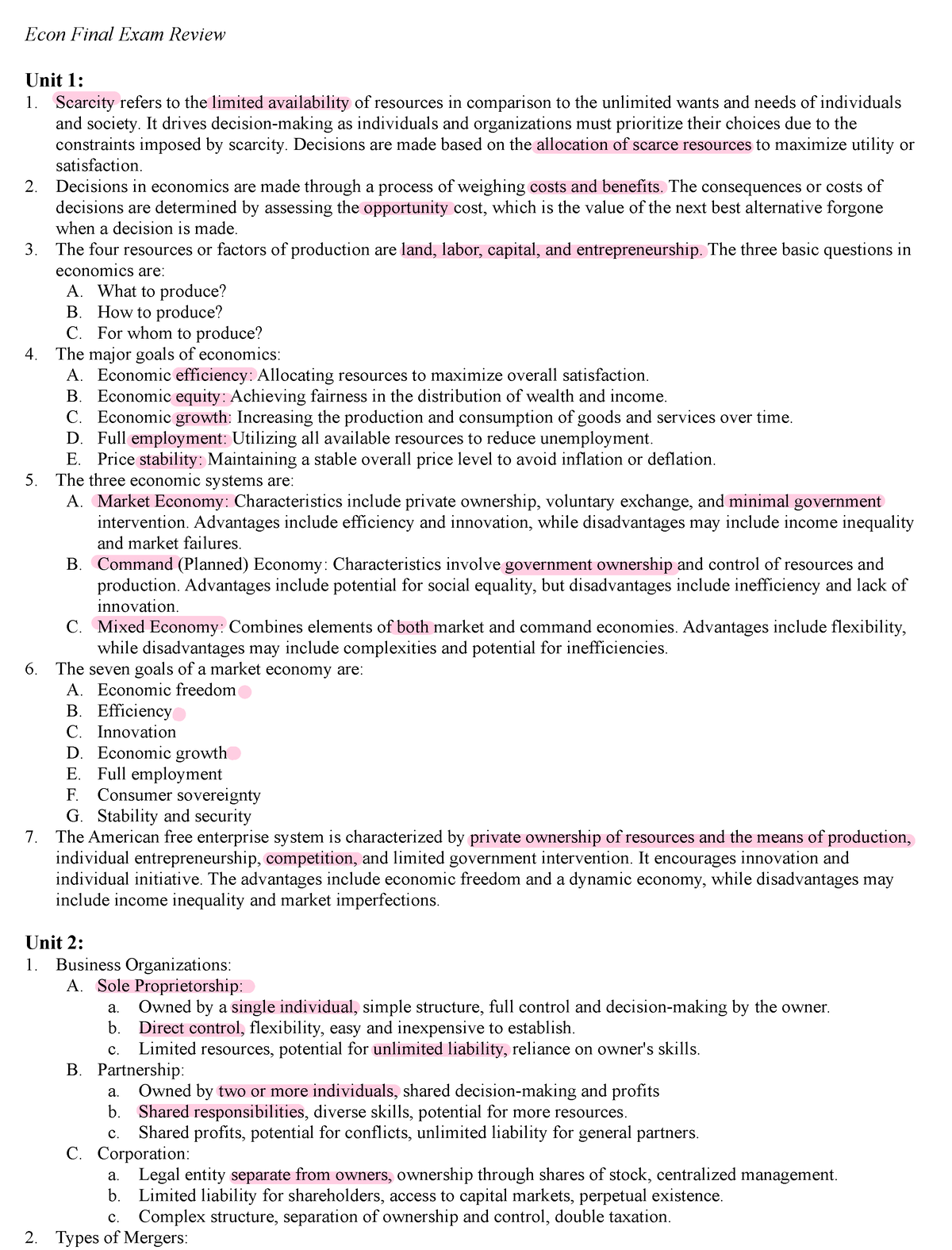 Econ Final 2024 Notes Econ Final Exam Review Unit 1 Scarcity   Thumb 1200 1575 