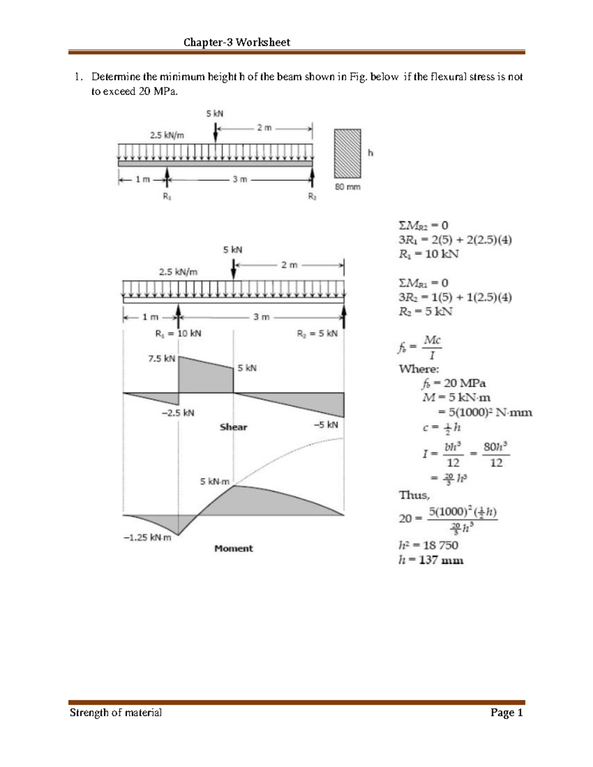Chapter 3 Worksheet This Is A Strength Of Materials Lecture Note From Chapter 3 Worksheet This Is A Strength Of Materials Lecture Note From