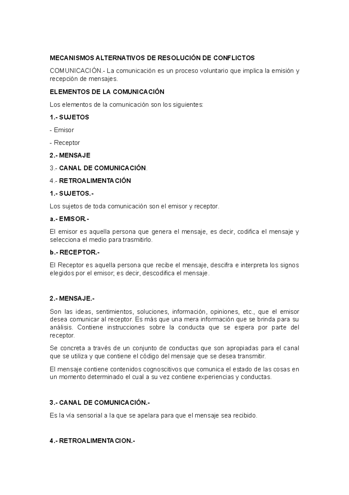 Mecanismos Alternativos DE Resolución DE Conflictos - MECANISMOS ...