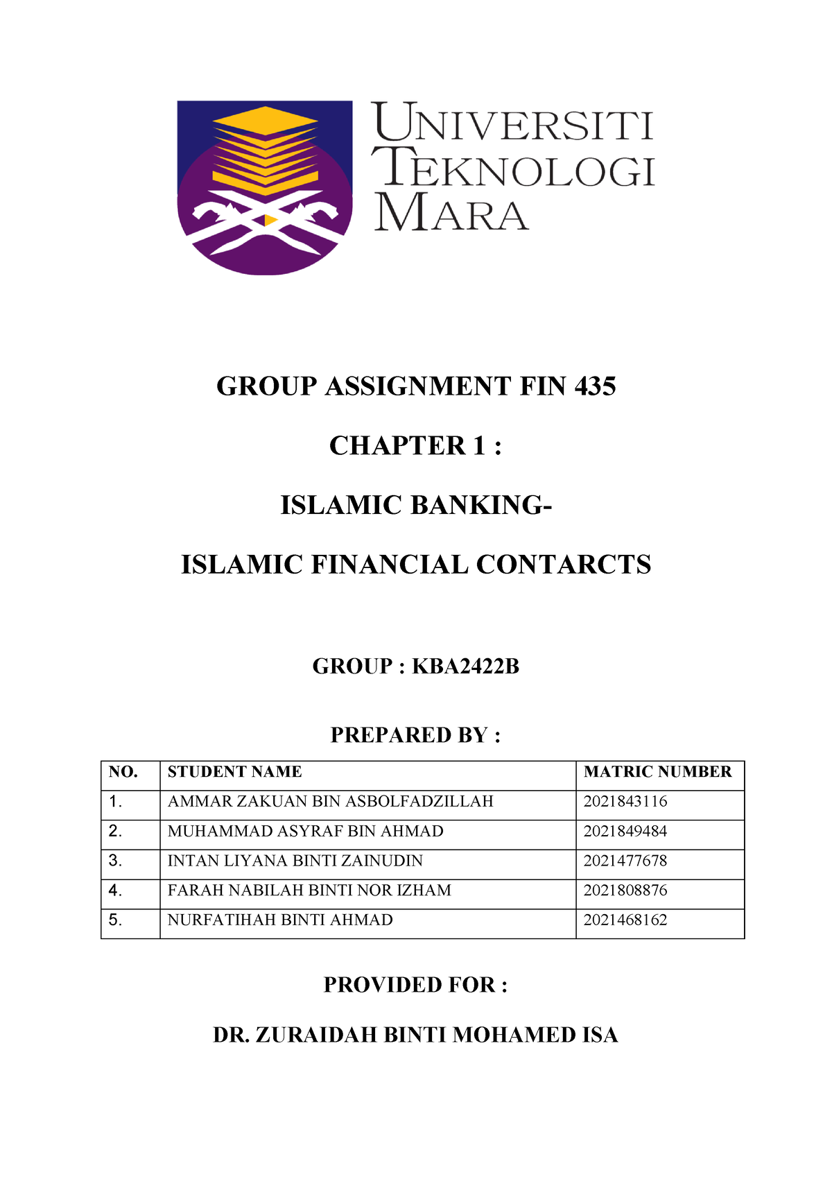 islamic banking assignment