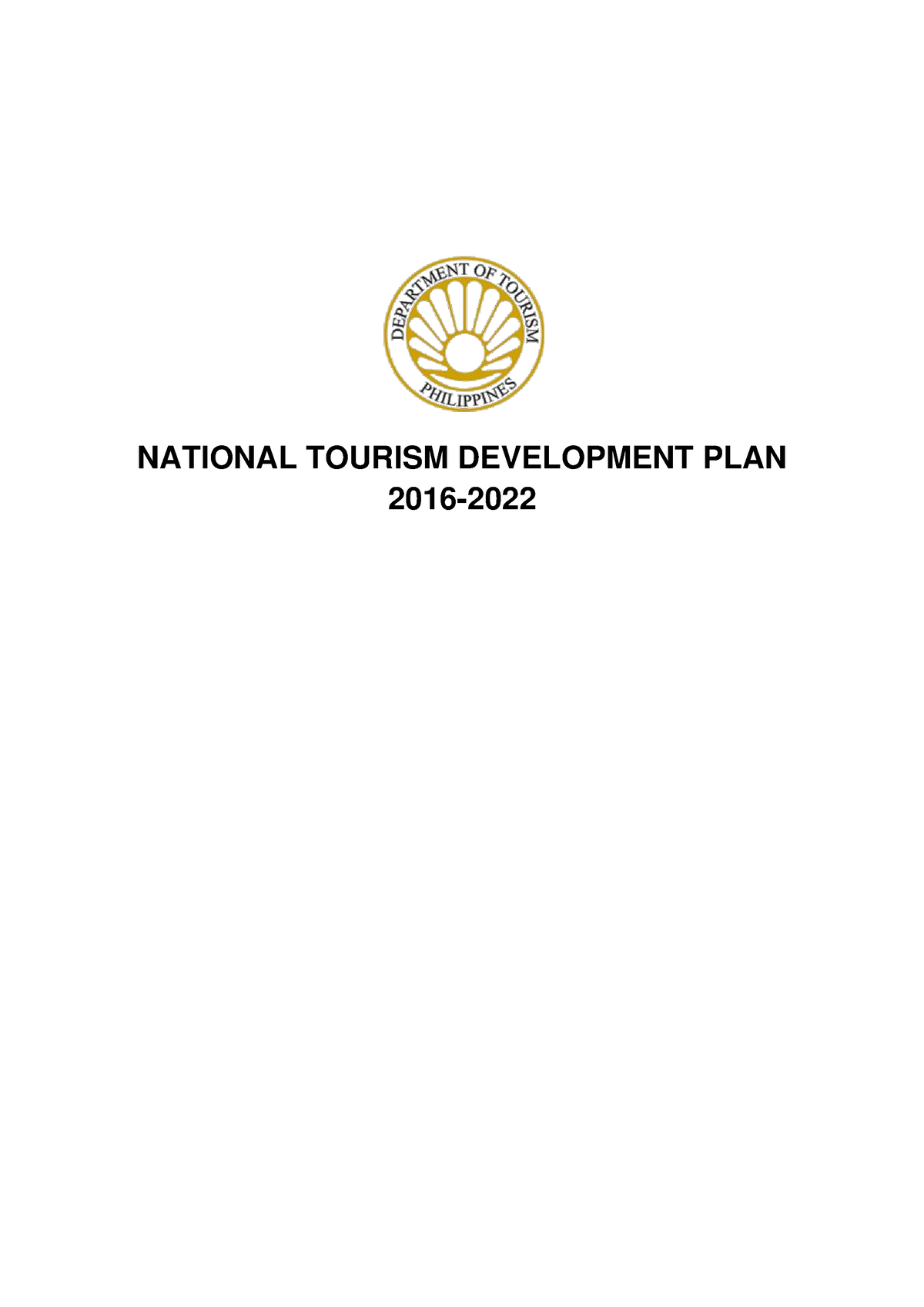 national tourism development plan 2016 to 2022 summary