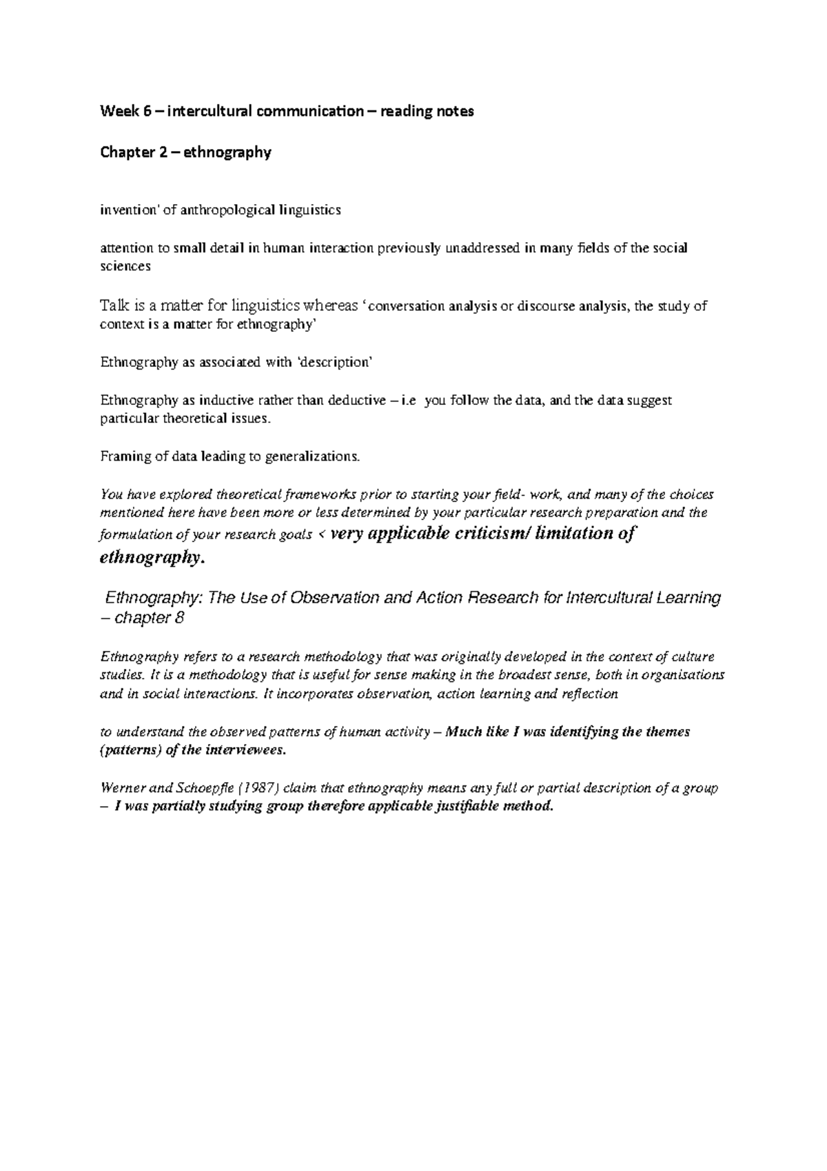 Week 6 – intercultural communication – reading notes - Week 6 ...