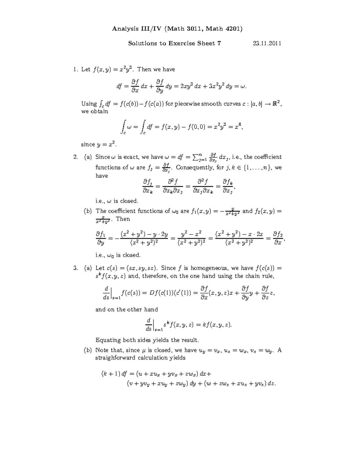 Math3011 11 12 Assignment 7 Solutions Studocu