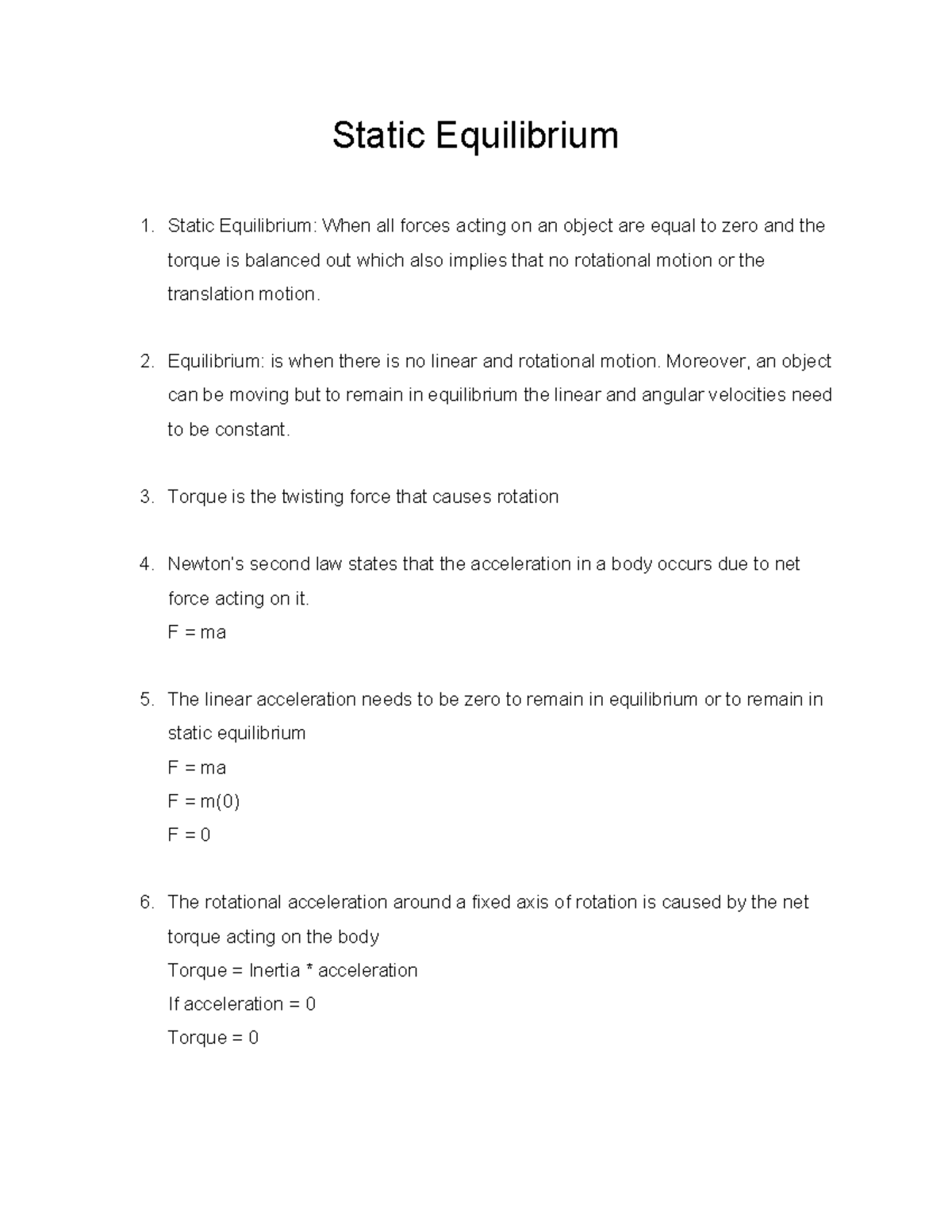 physics-notes-for-chapter-12-static-equilibrium-static-equilibrium