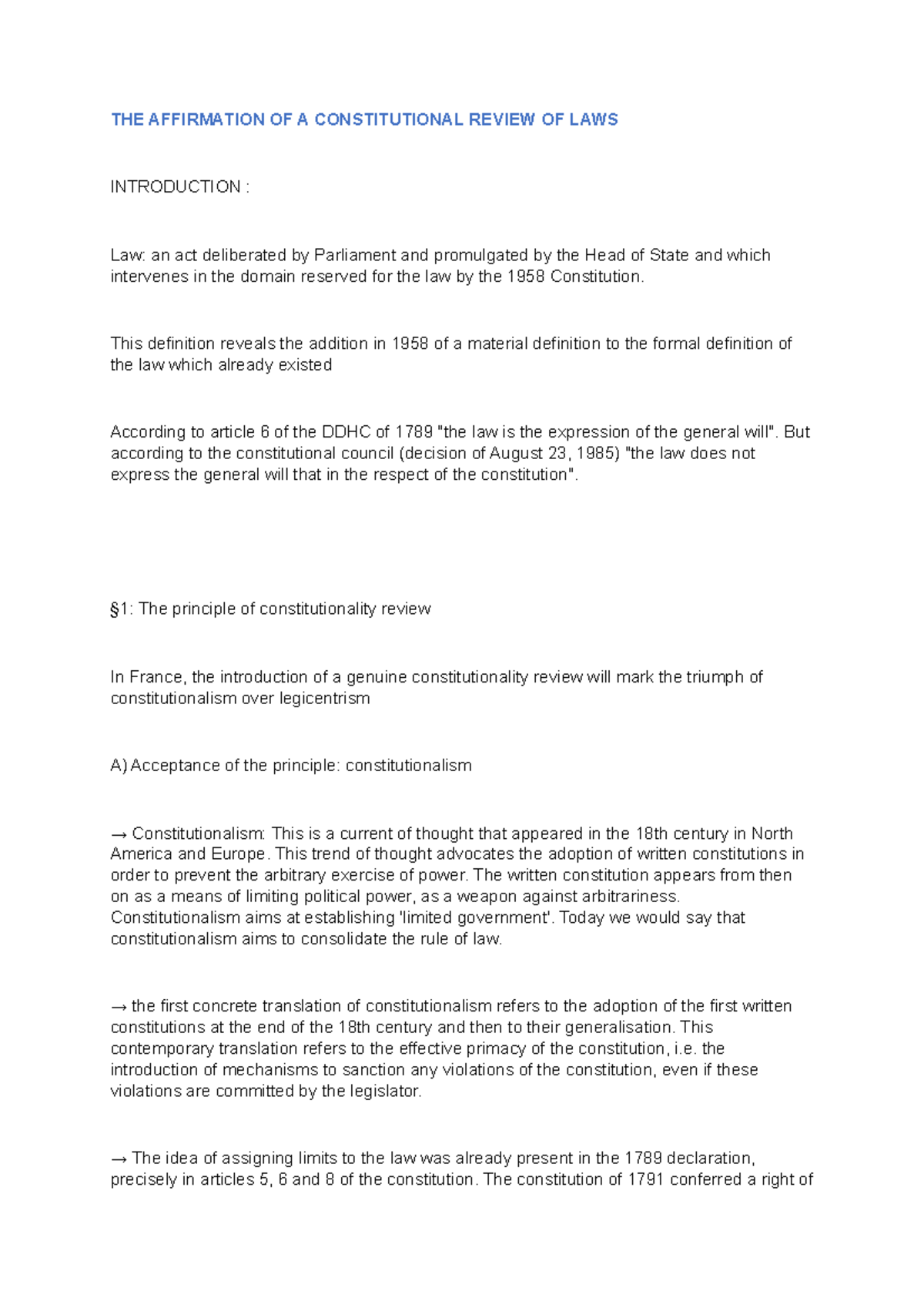 THE Affirmation OF A Constitutional Review OF LAWS 3 THE AFFIRMATION