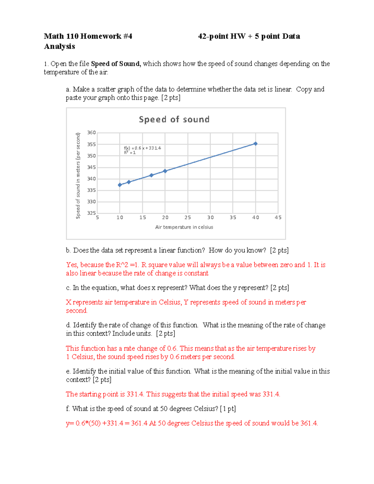 MATH 110-Homework 4 - CH Work And Assignment - Math 110 Homework #4 42 ...