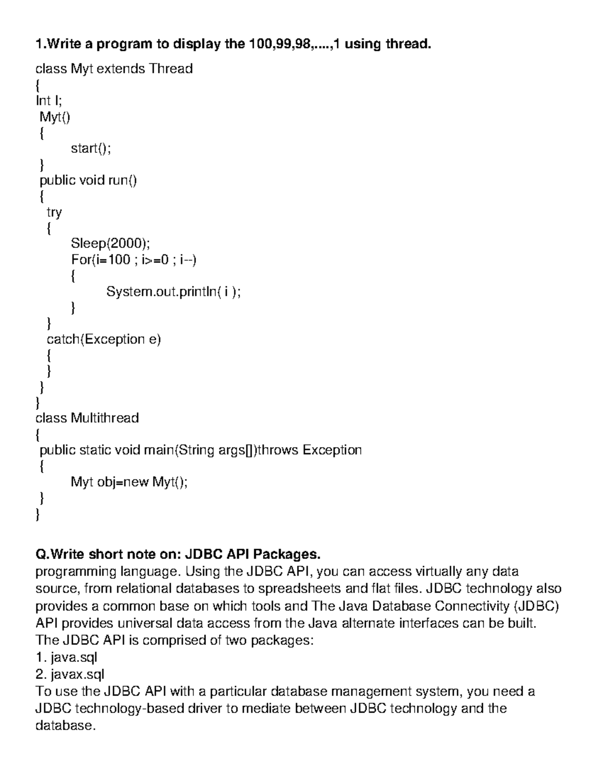 Java cheats java notes 1 a program to display the 100,99,98,....,1