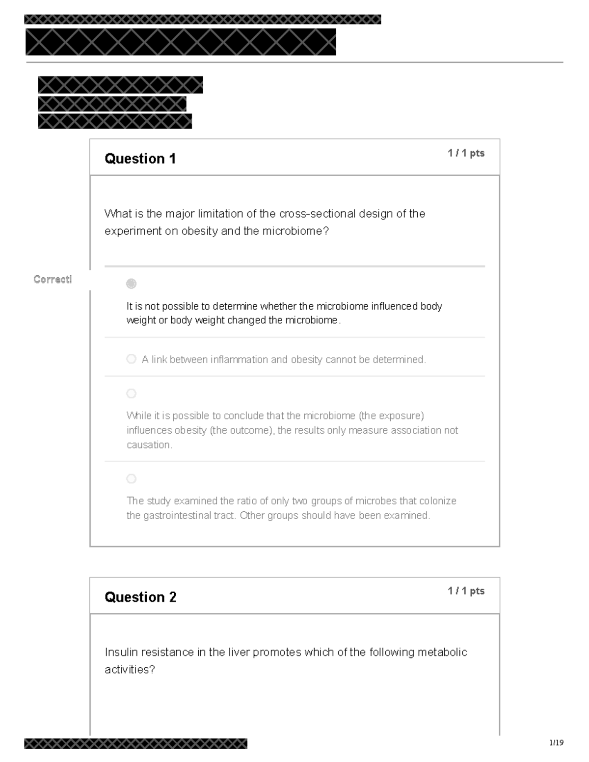 Nfs284 Test 2 - Practice Quiz - 1   1 Pts Question 1 What Is The Major 