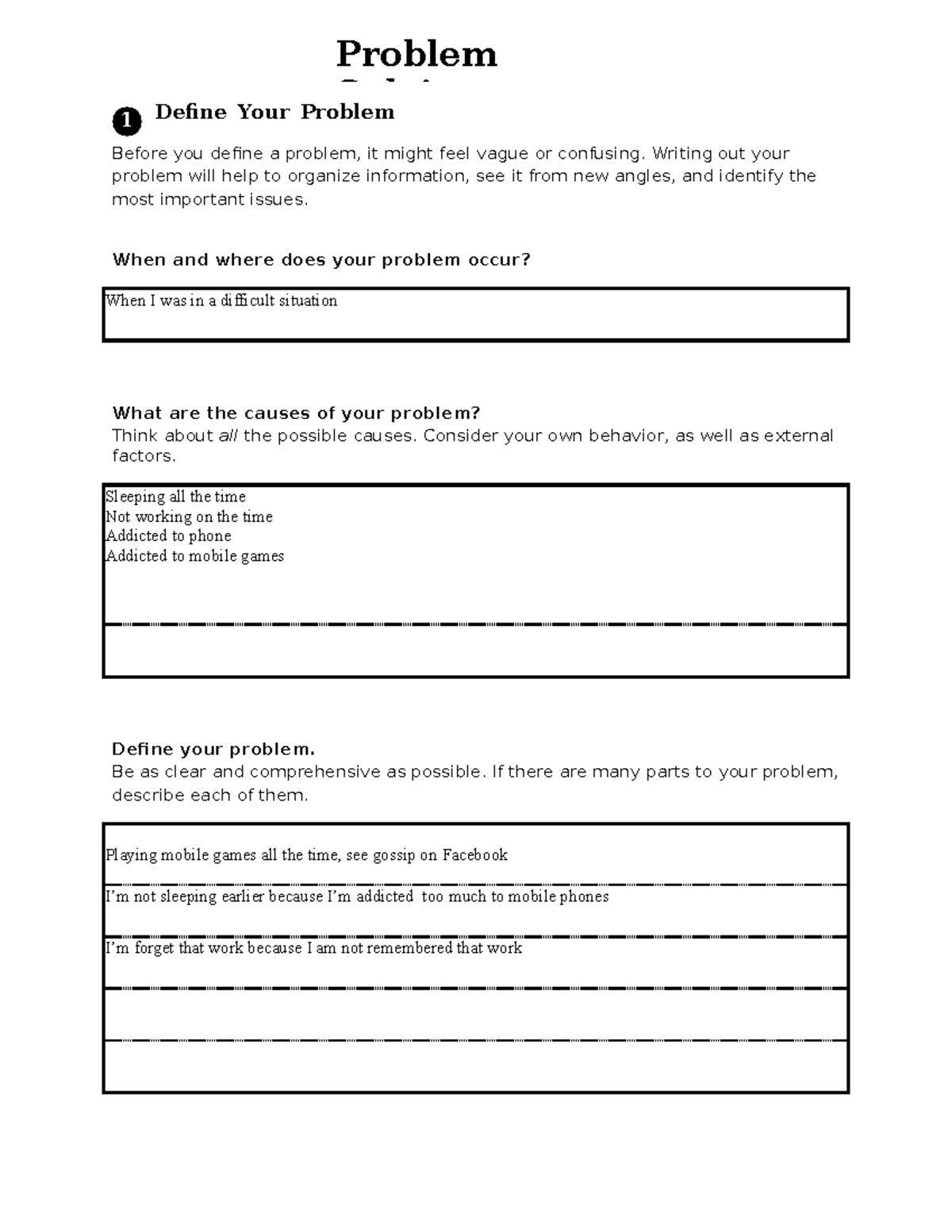 Problem-solving - Good - Problem Solving 1 Define Your Problem Before ...