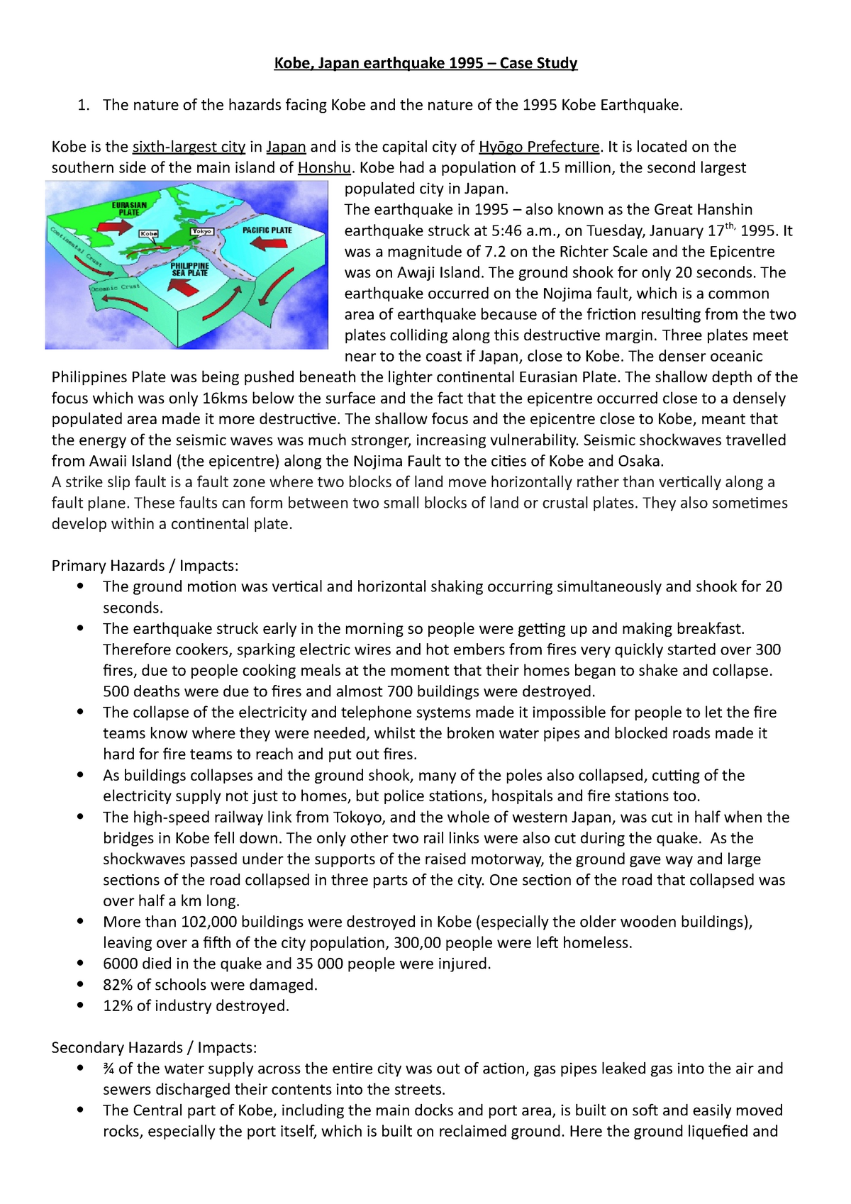 earthquake case study pdf