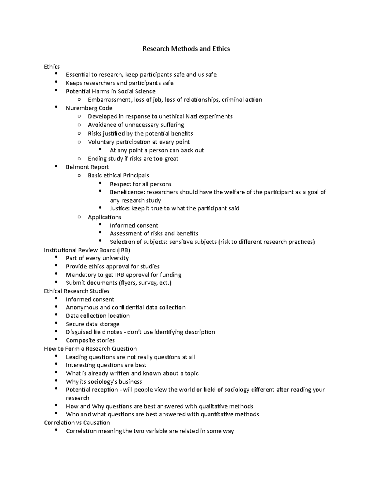 Research Methods and Ethics - Research Methods and Ethics Ethics ...