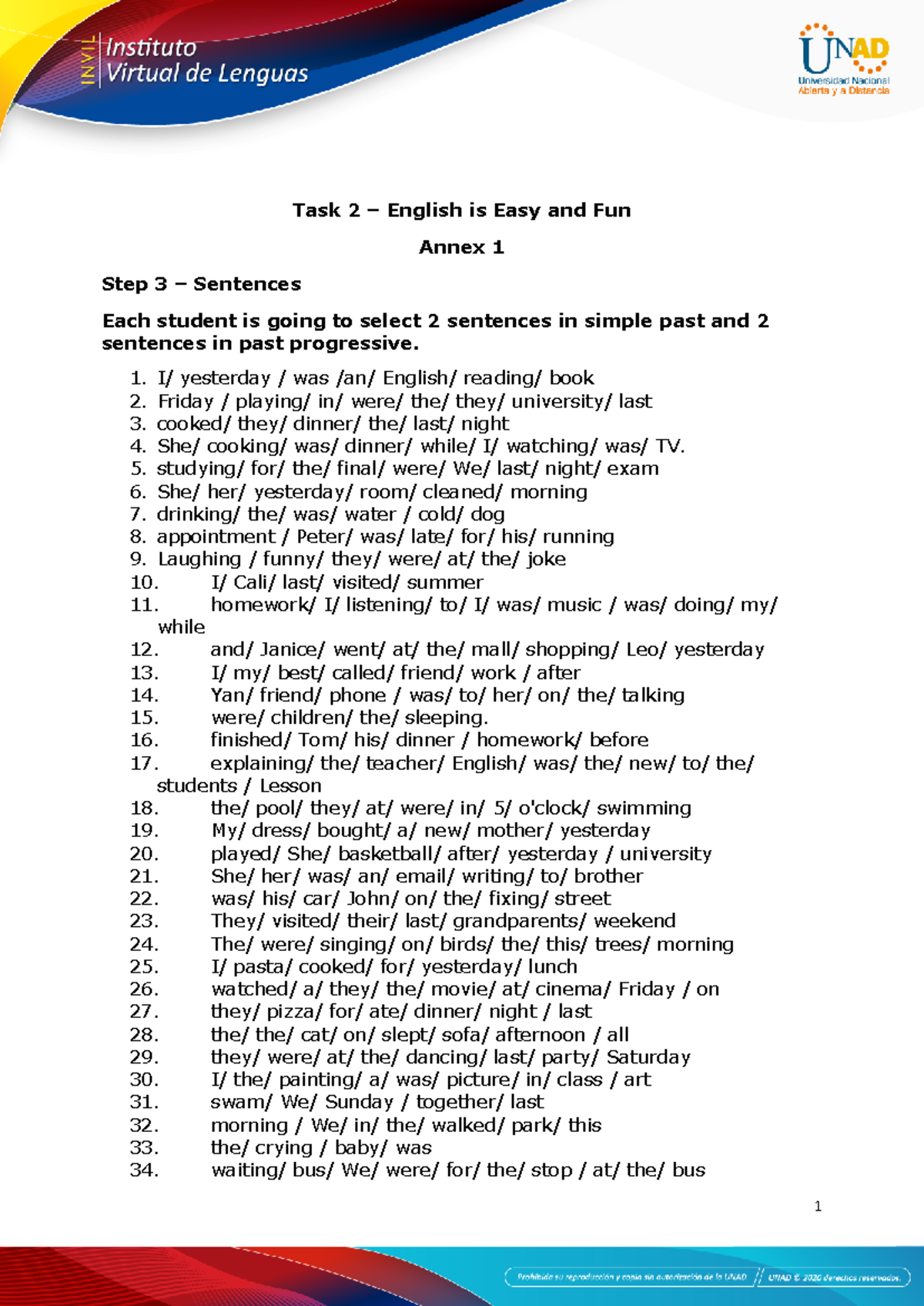 Annex 1 - Task 2 - Task 2 – English is Easy and Fun Annex 1 Step 3 ...