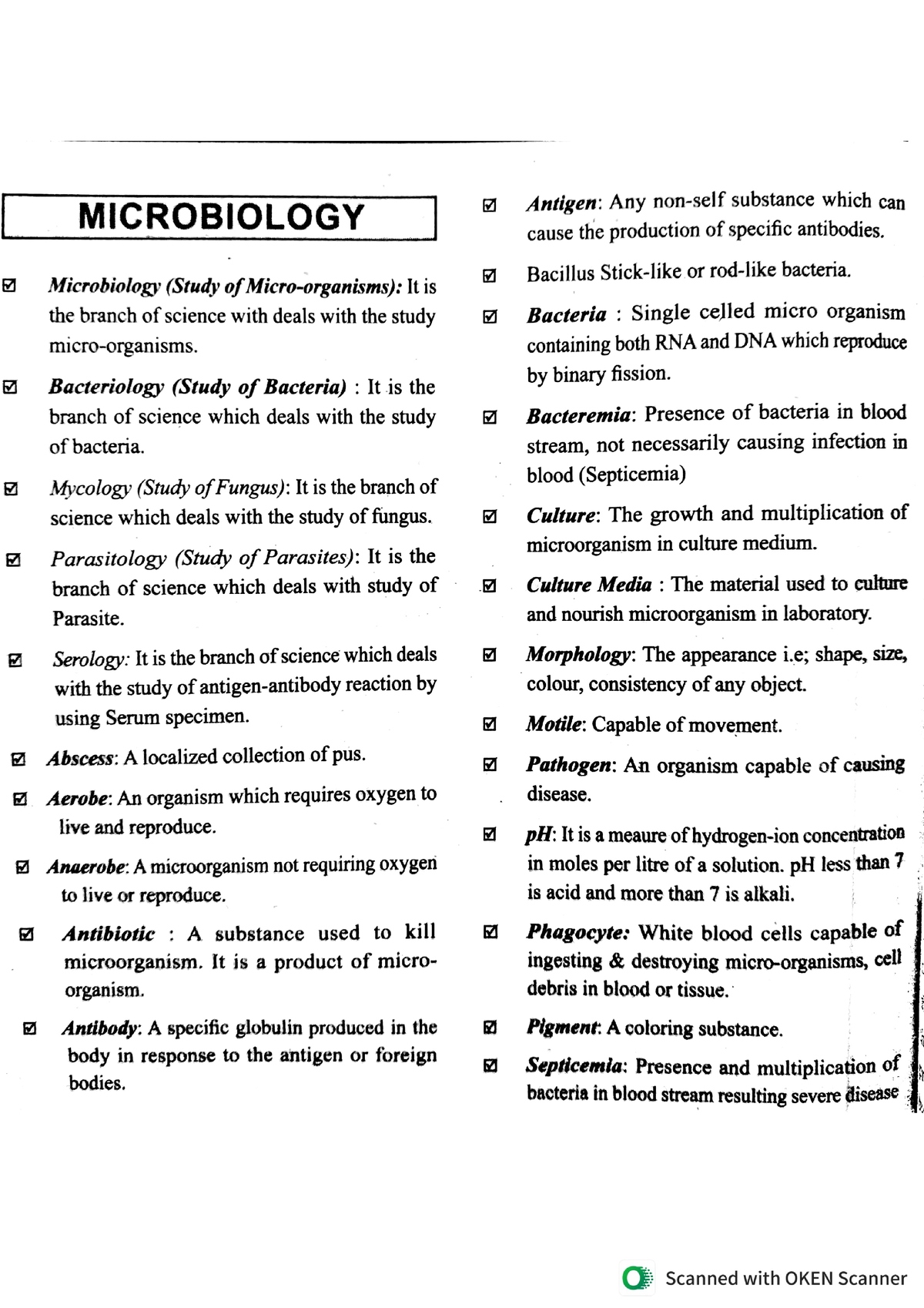 assignment for microbiology