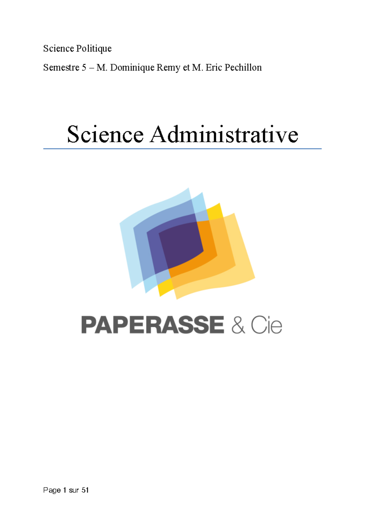 Science Administrative cours d Awenig - Science Politique Semestre 5 ...