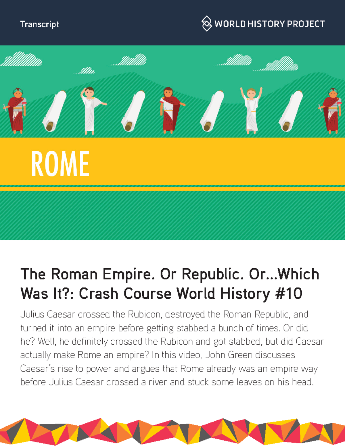 CC The Roman Empire Or Republic Or Which Was It CCWH 10 - The Roman ...