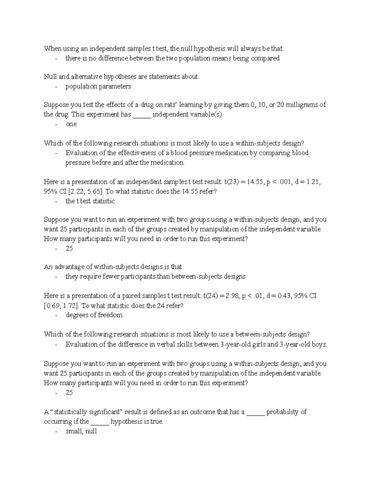 Statistical Methods Module 3 Quiz - When using an independent samples t ...