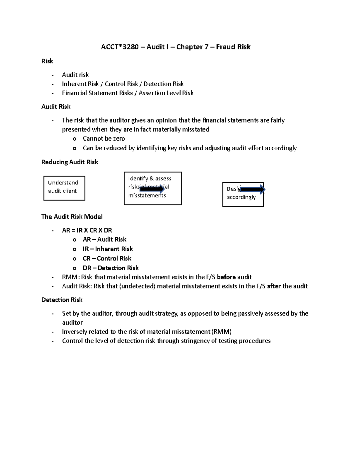 Chapter 7 - Slide Notes - ACCT*3280 – Audit I – Chapter 7 – Fraud Risk ...