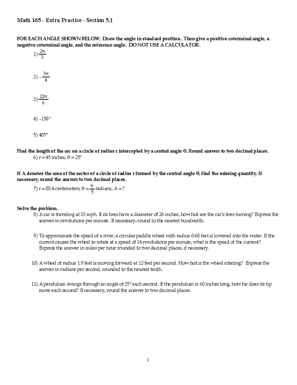 Extra Practice - Section 5.1 - W23 - Math 165 - Extra Practice ...