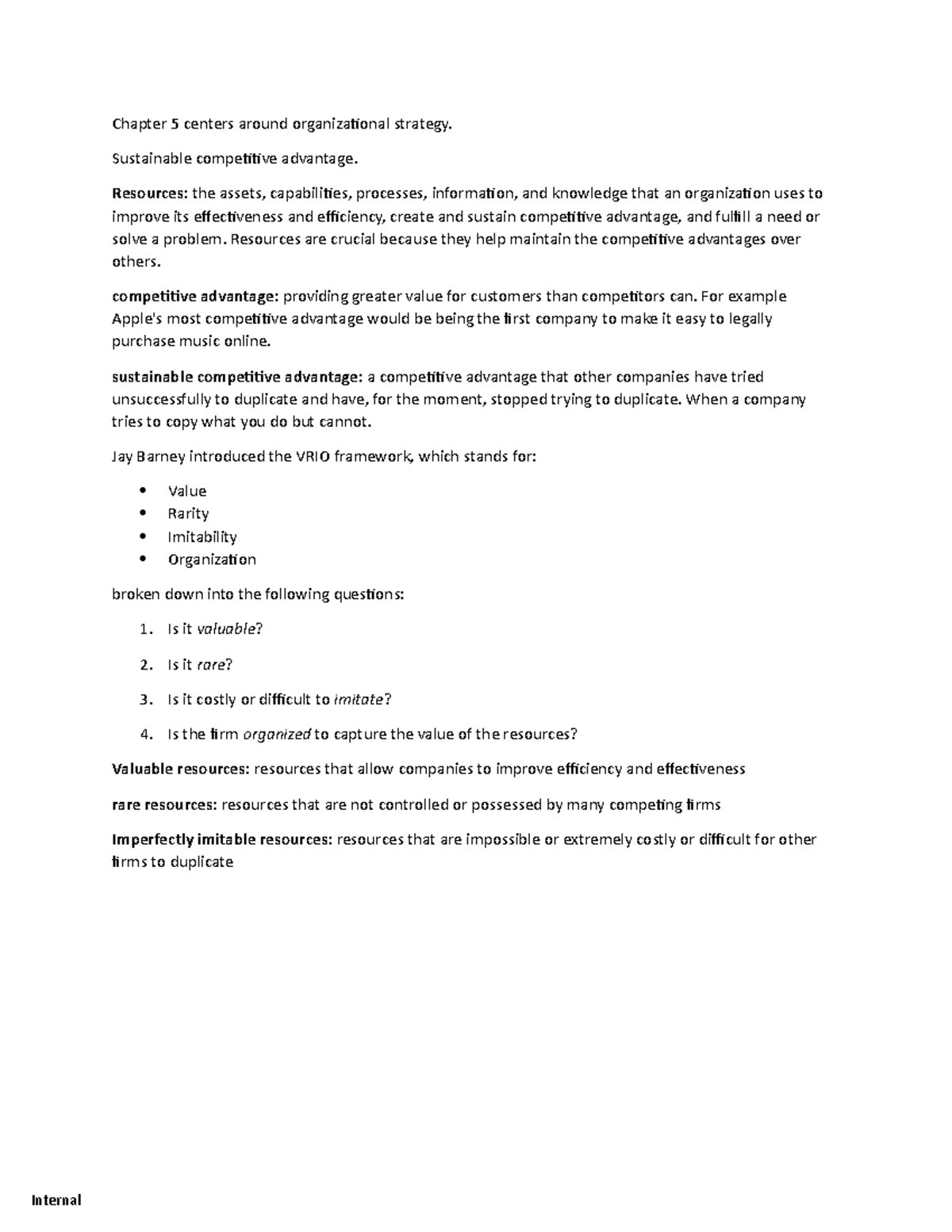 Chapter 5 centers around organizational strategy - Sustainable ...